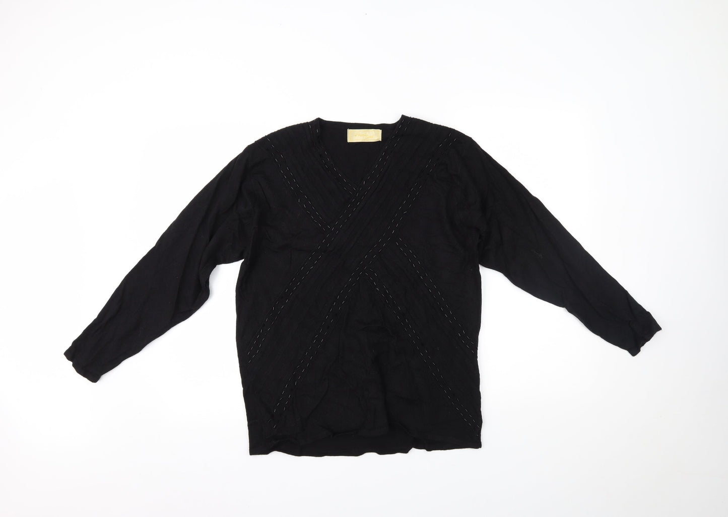 Frank Saul Womens Black   Basic Blouse Size 8