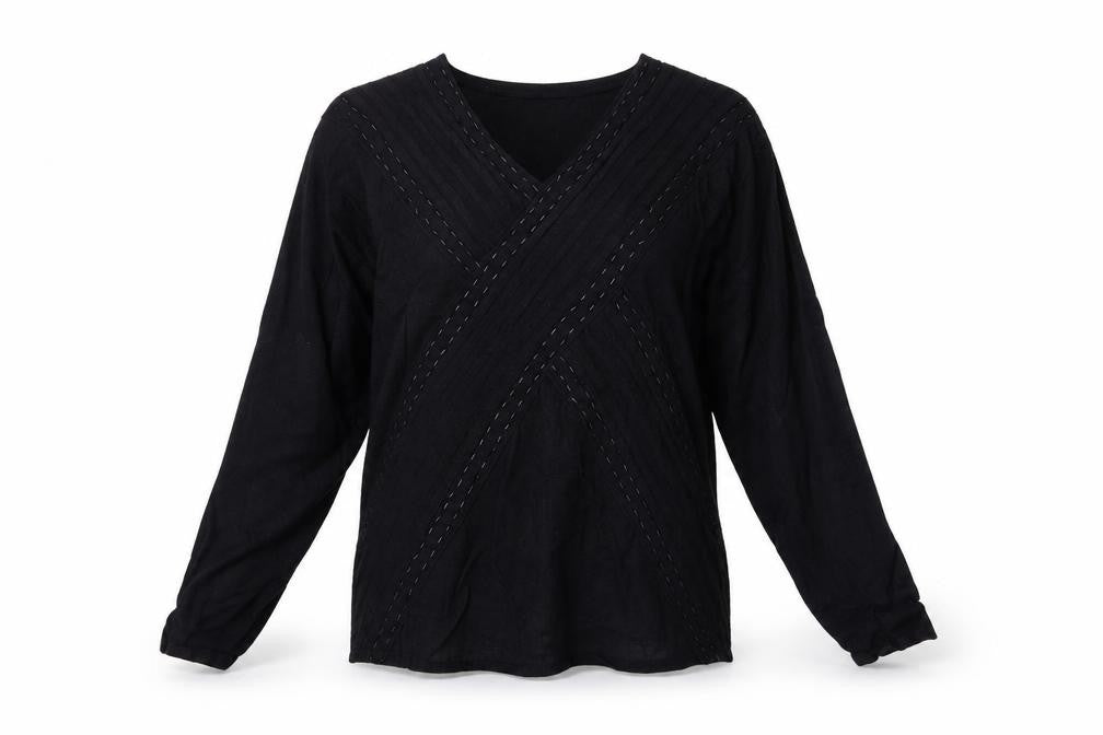 Frank Saul Womens Black   Basic Blouse Size 8