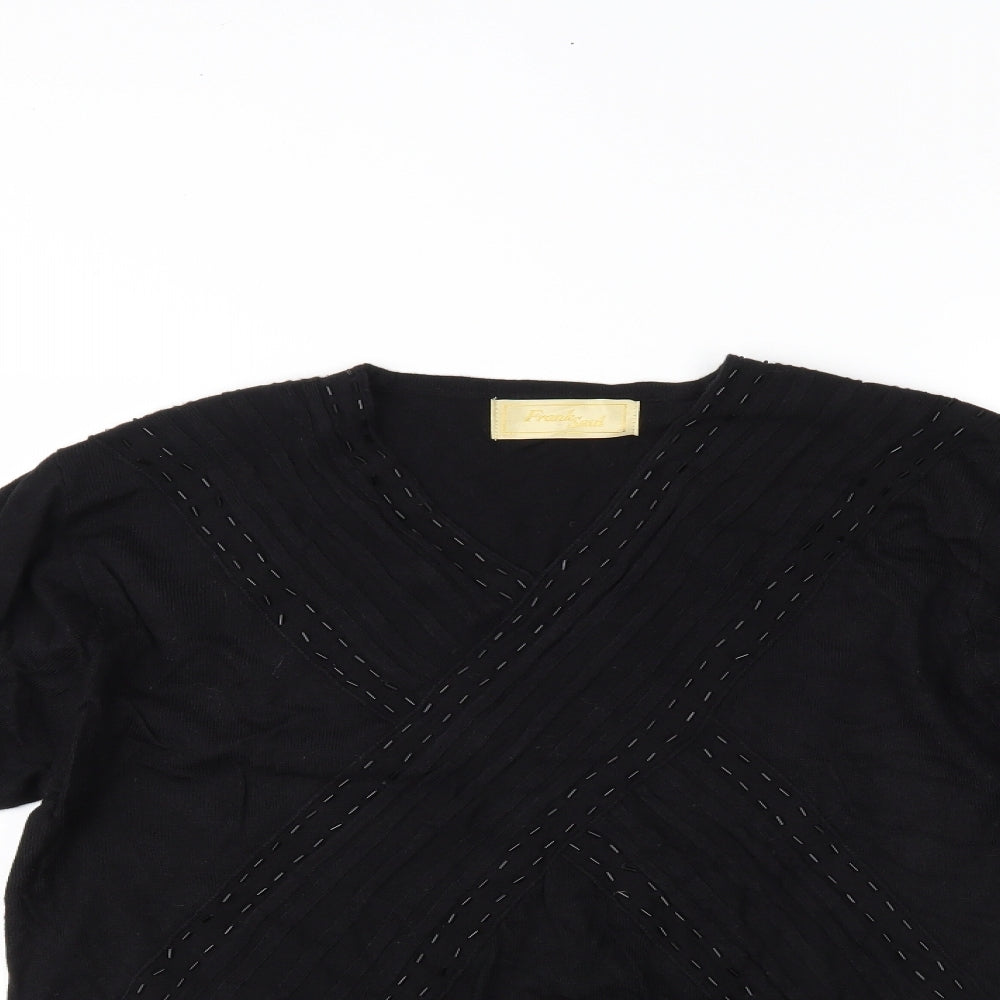 Frank Saul Womens Black   Basic Blouse Size 8