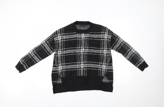 Marks and Spencer Womens Black Check  Pullover Jumper Size M