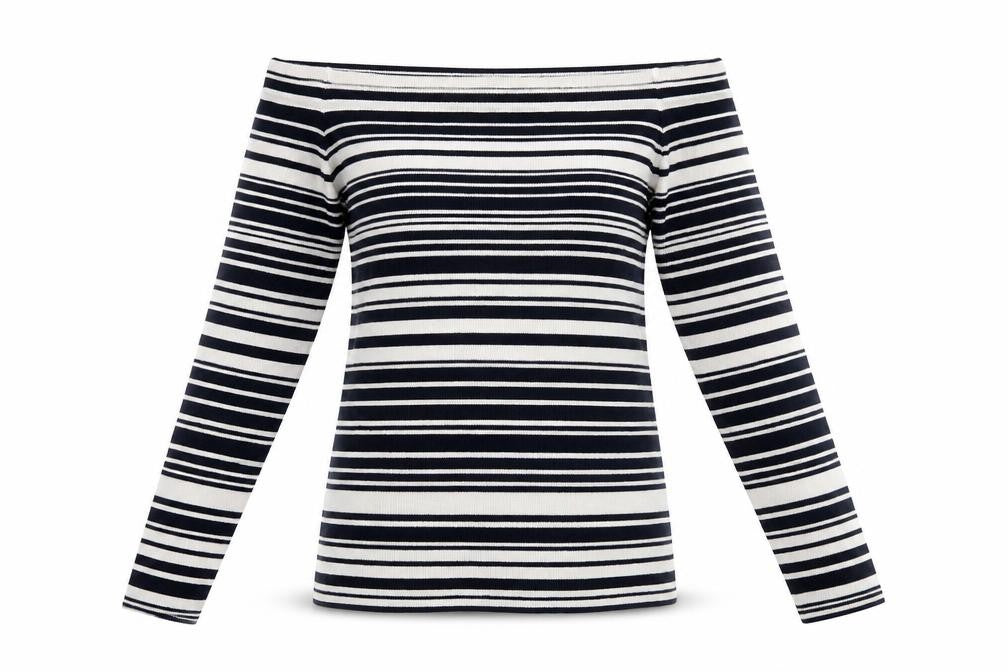 Dorothy Perkins Womens Blue Striped  Basic Blouse Size 12