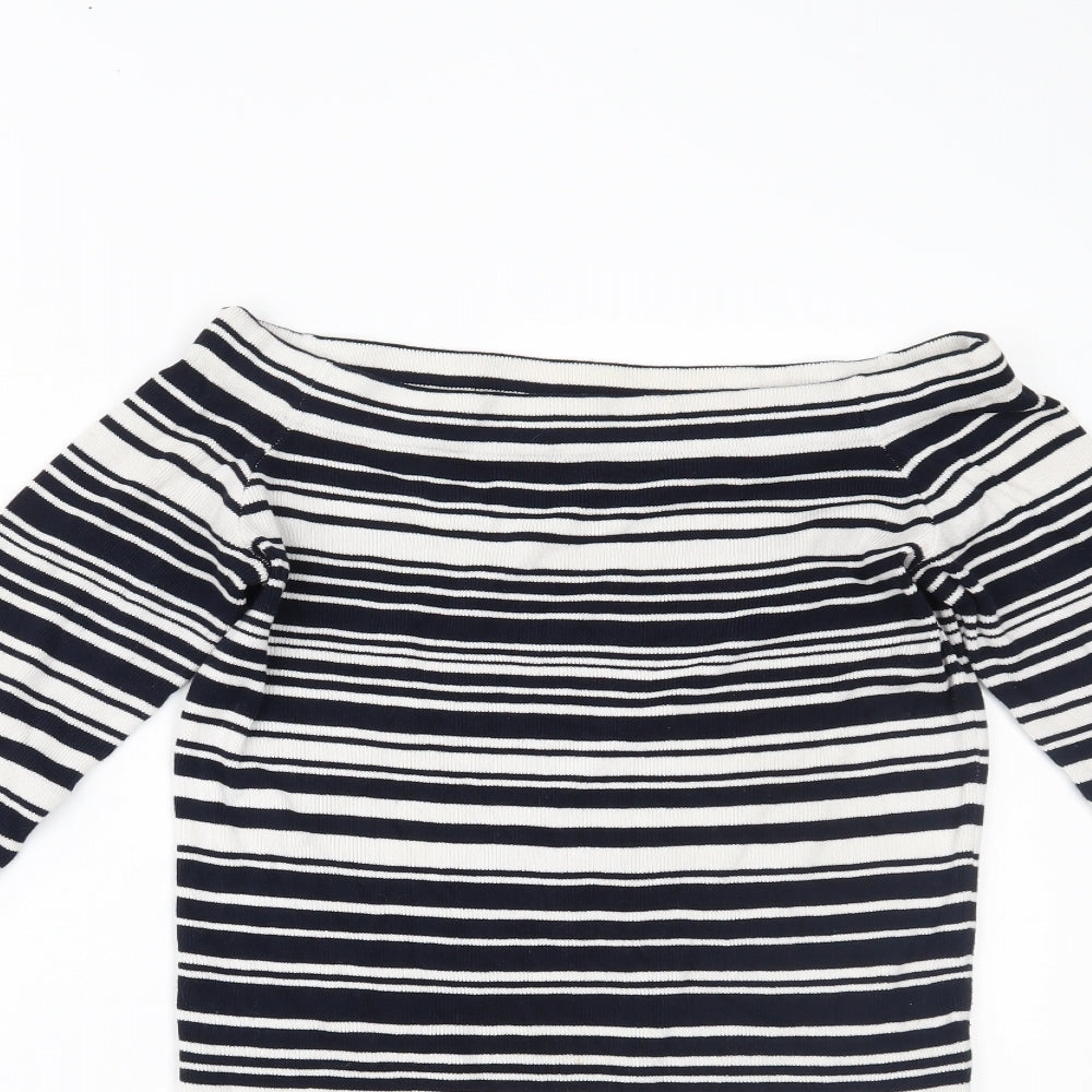 Dorothy Perkins Womens Blue Striped  Basic Blouse Size 12
