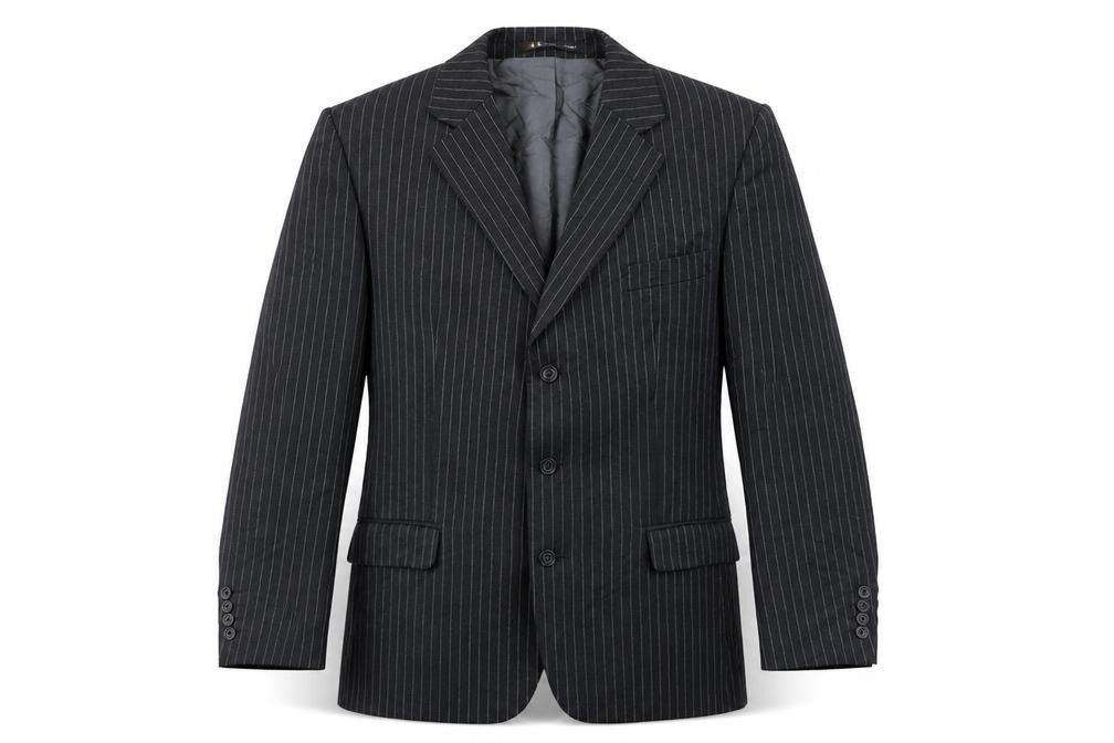 Oaks Mens Grey Striped  Jacket Blazer Size 42  - Shoulder Pads