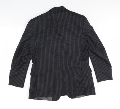 Oaks Mens Grey Striped  Jacket Blazer Size 42  - Shoulder Pads