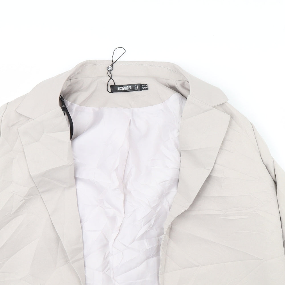 Missguided Womens Ivory   Jacket Blazer Size 12  - Shoulder Pads
