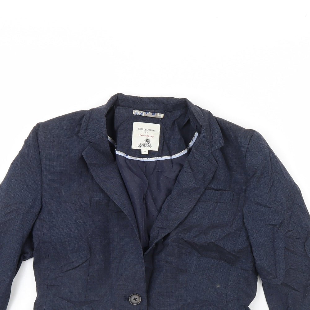 Vacknox Womens Blue   Jacket Blazer Size 4  - Shoulder Pads