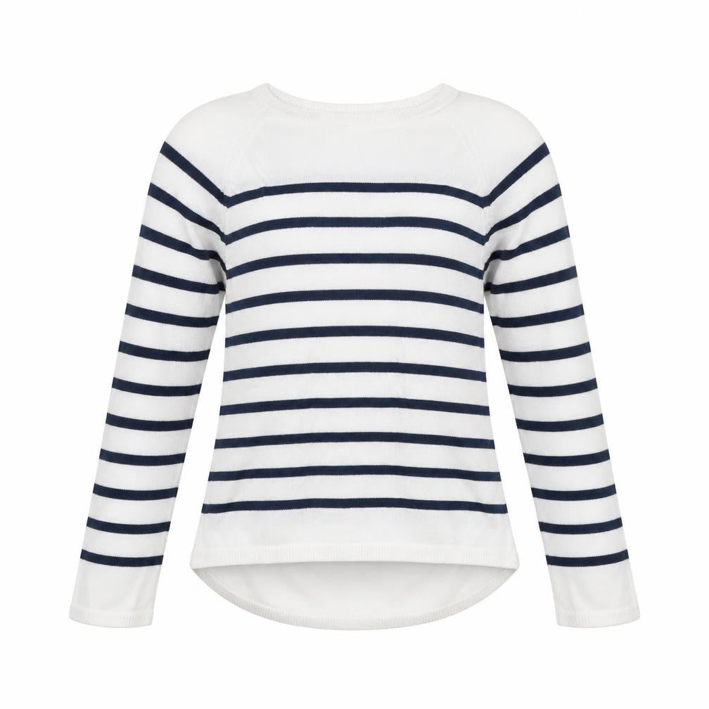 H&M Girls White Striped  Pullover Jumper Size 10 Years