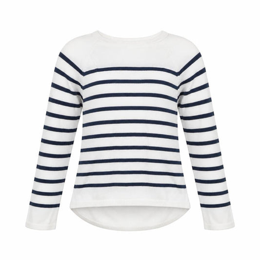 H&M Girls White Striped  Pullover Jumper Size 10 Years