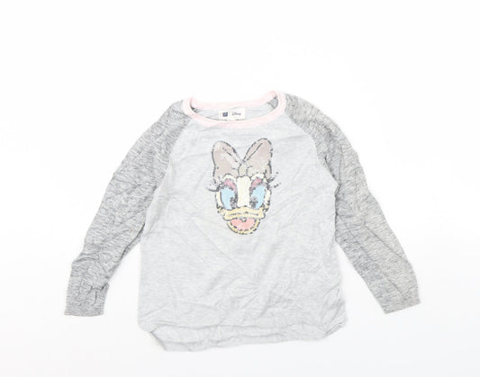 Gap Girls Grey   Pullover Jumper Size S  - Daisy duck