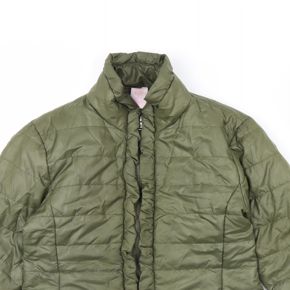 Preworn Girls Green   Rain Coat Coat Size 14 Years