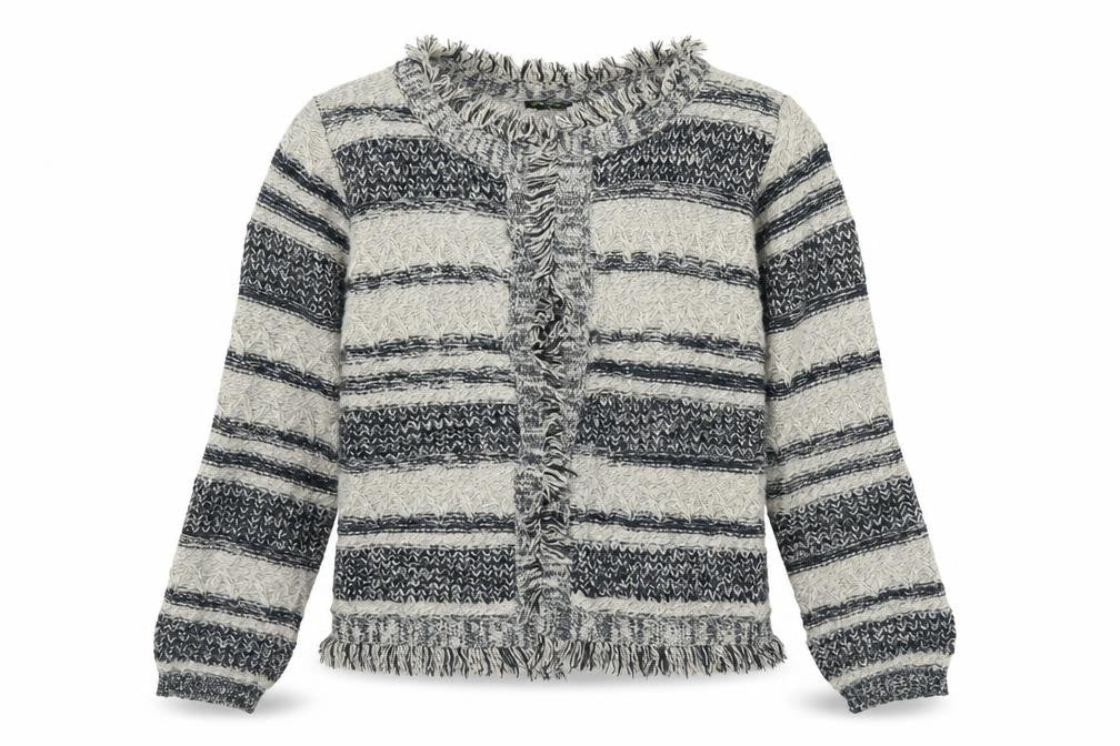 Sugar Crisp Womens Beige Striped  Jacket  Size M
