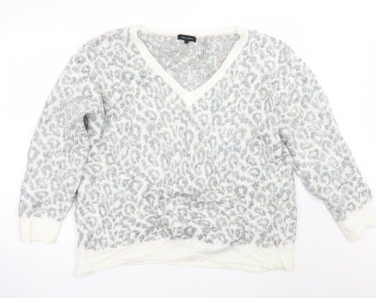 Newlook Womens Grey Animal Print  Pullover Jumper Size L