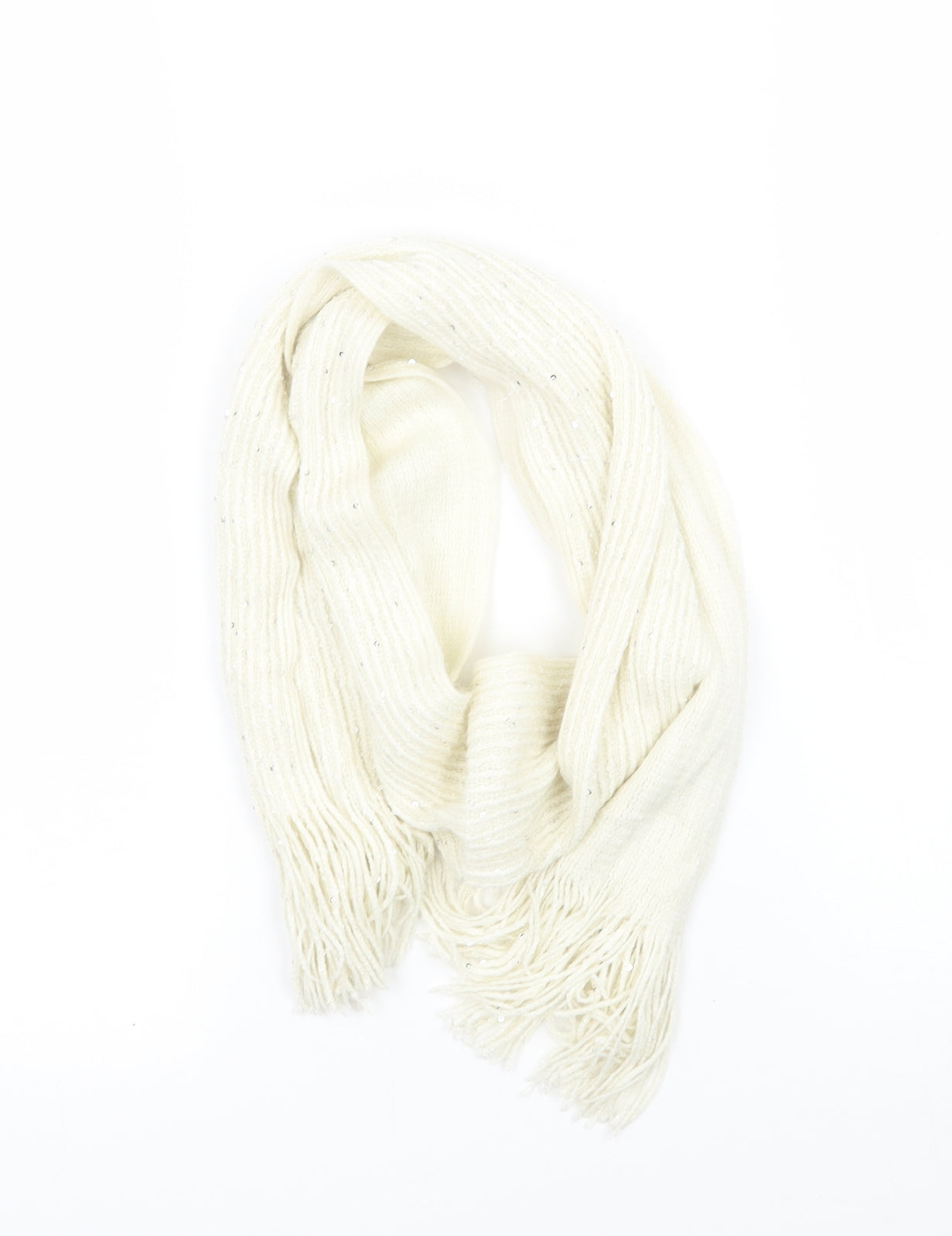 Preworn Womens White    Scarf