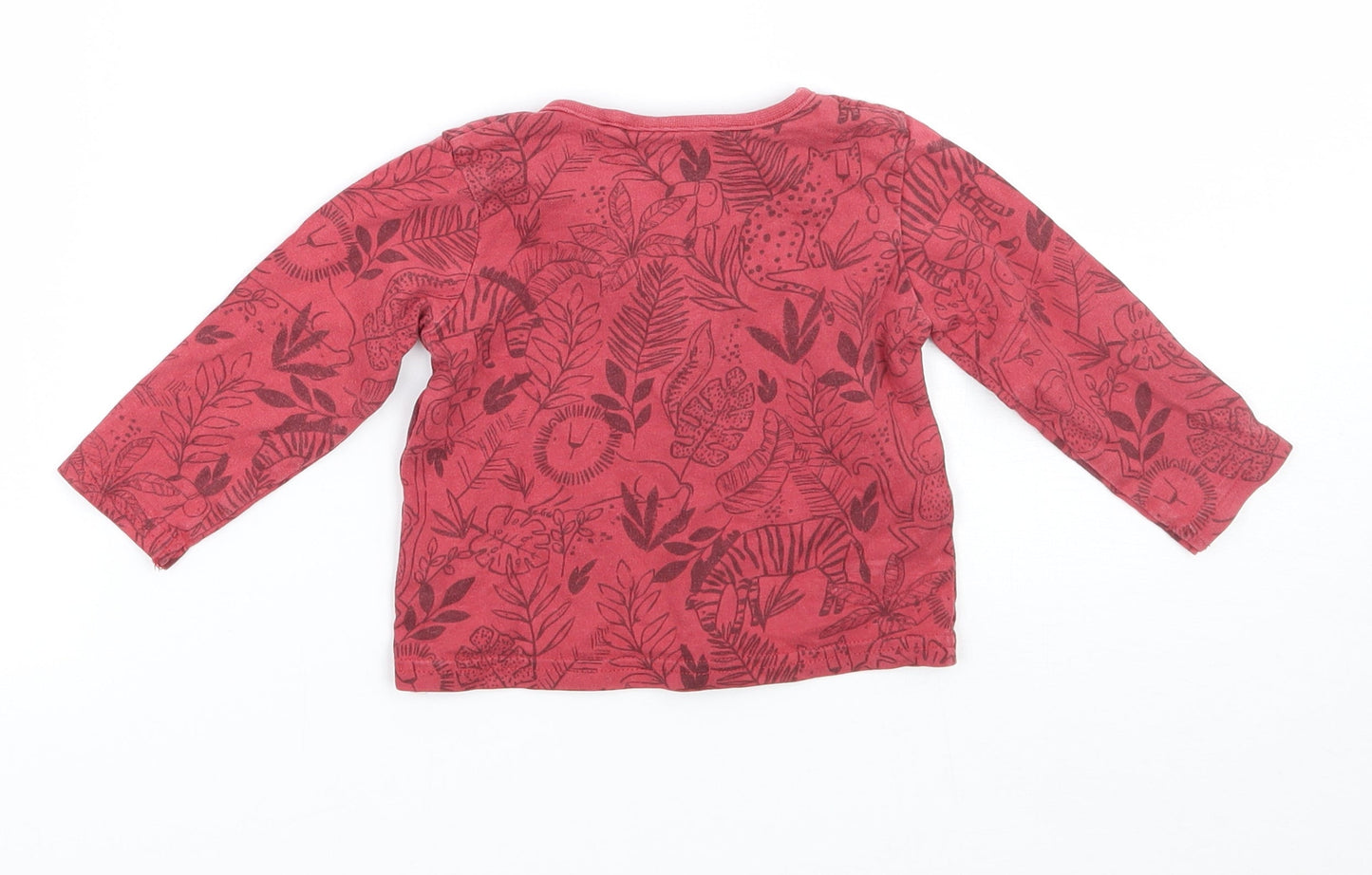 TU Boys Red Floral  Basic T-Shirt Size 3-6 Months