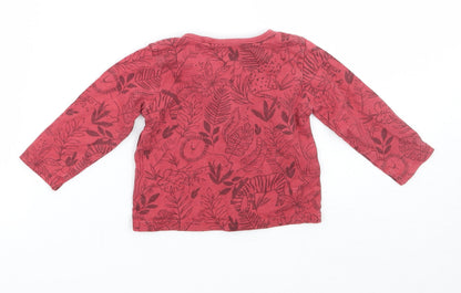 Back view of Tu boys’ red floral basic t-shirt, size 3-6, months