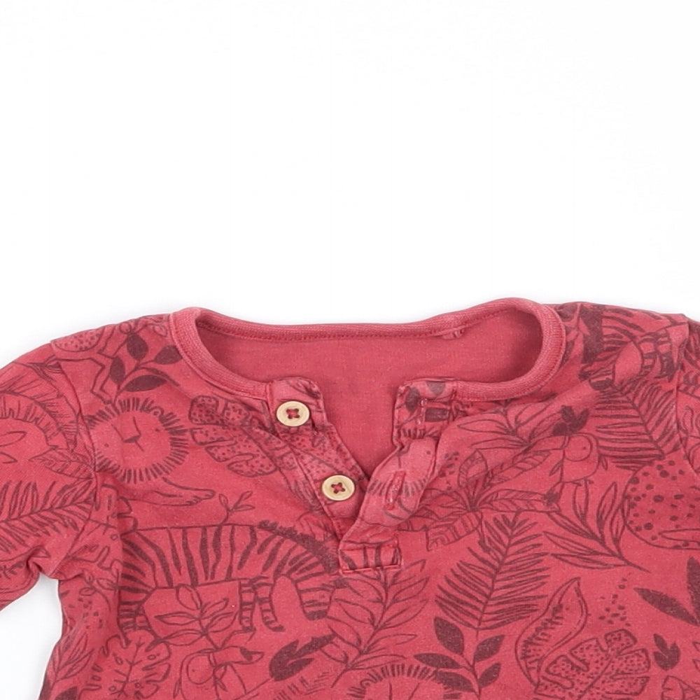 TU Boys Red Floral  Basic T-Shirt Size 3-6 Months