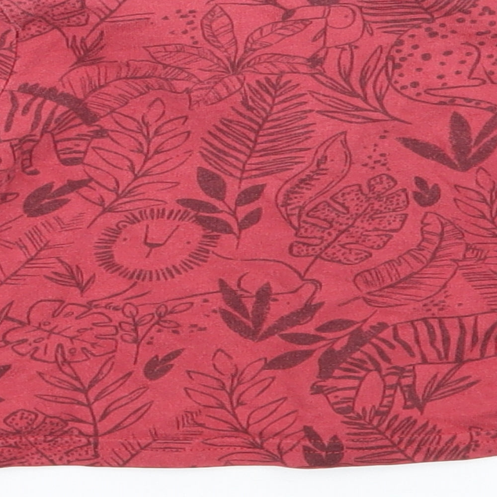 TU Boys Red Floral  Basic T-Shirt Size 3-6 Months