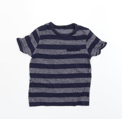 Additional front view of George girls’ blue striped basic t-shirt, size 2-3, years