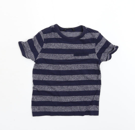 George Girls Blue Striped  Basic T-Shirt Size 2-3 Years