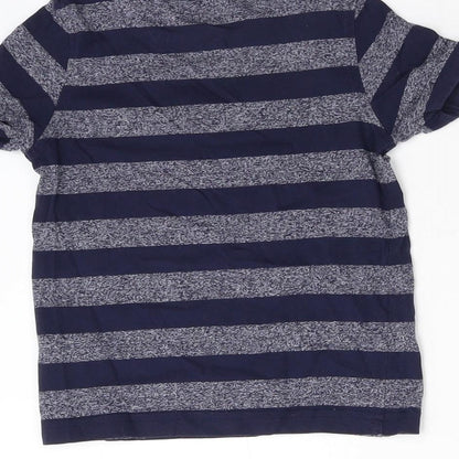 Brand and care label for George girls’ blue striped basic t-shirt, size 2-3, years