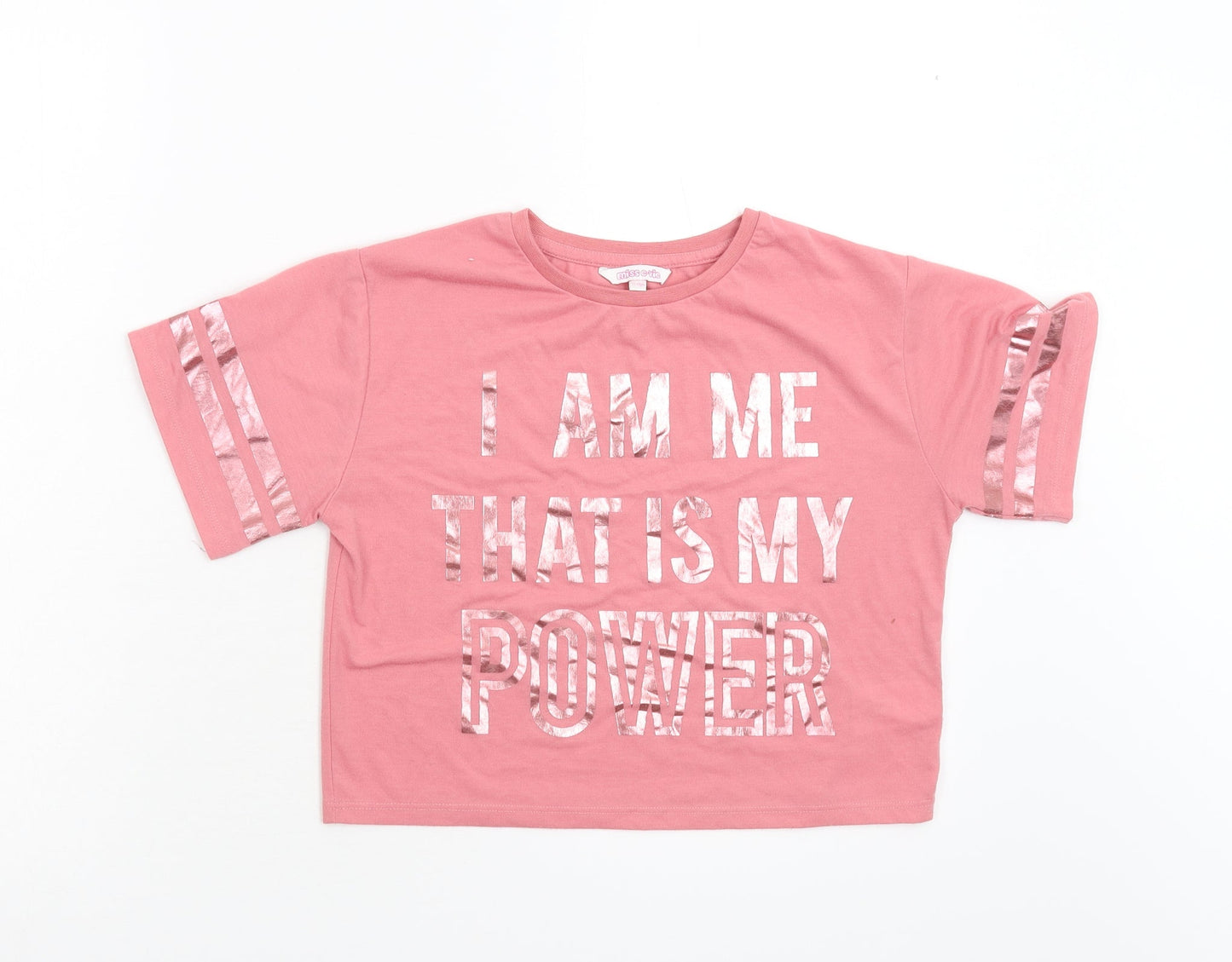 Miss Evie Girls Pink   Basic T-Shirt Size 11-12 Years