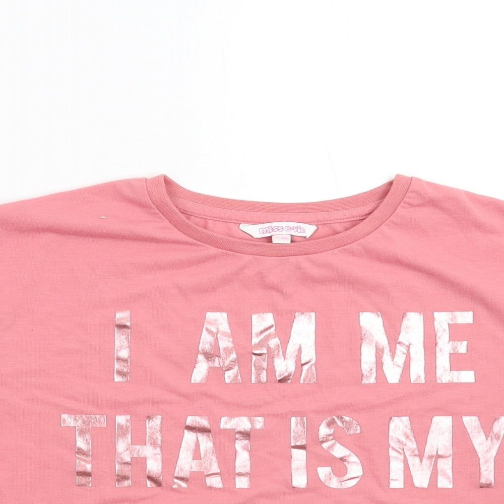 Miss Evie Girls Pink   Basic T-Shirt Size 11-12 Years