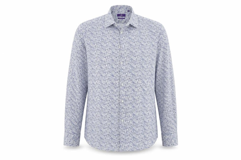 Next Mens Blue Floral   Button-Up Size 18