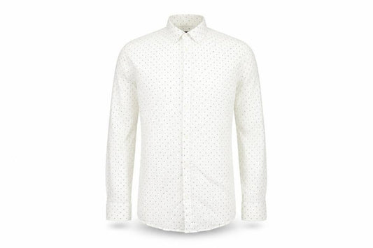 River Island Mens White Geometric   Button-Up Size 17.5