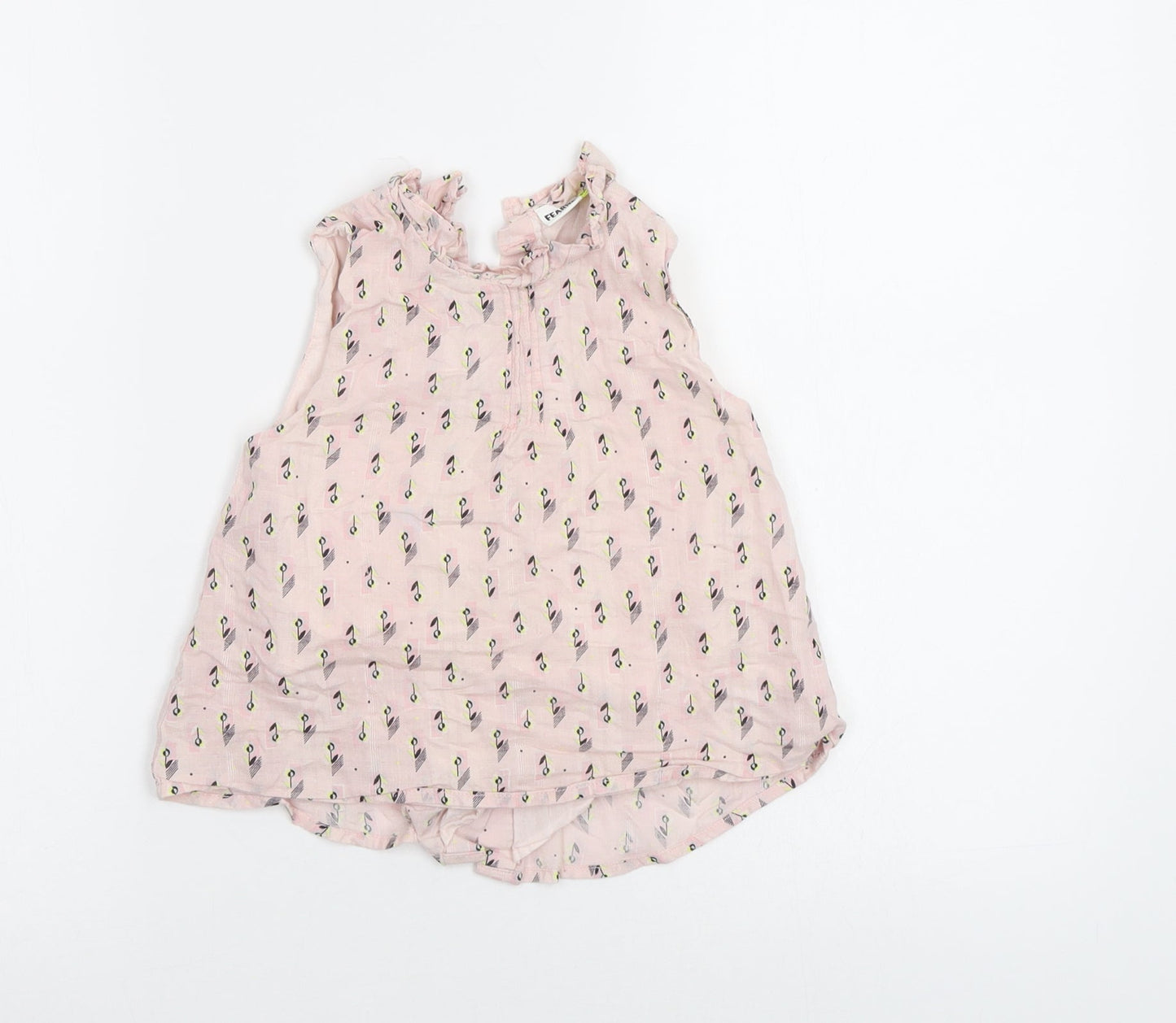 Fearne Girls Pink Geometric  Basic Blouse Size 2-3 Years