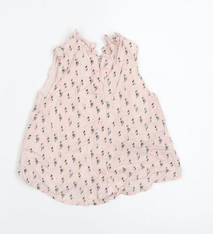 Back view of Fearne girls’ pink geometric basic blouse, size 2-3, years