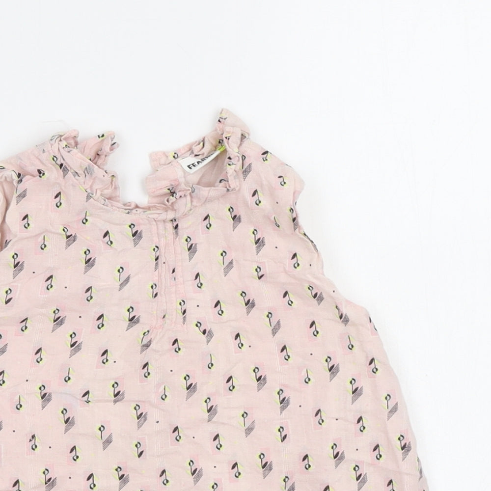 Fearne Girls Pink Geometric  Basic Blouse Size 2-3 Years