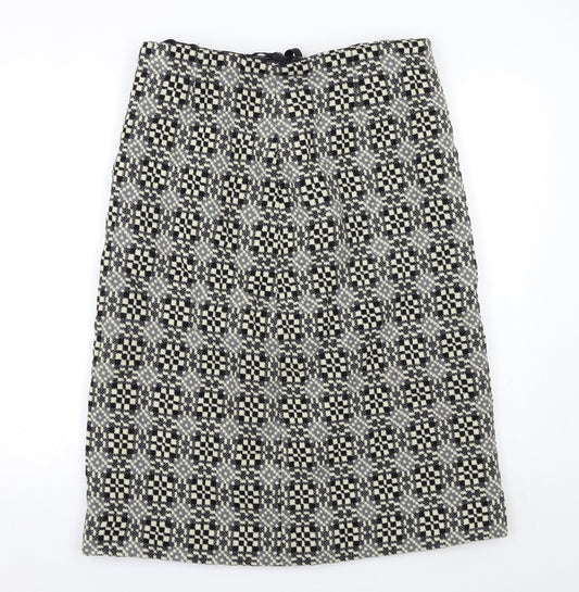 Preworn Womens Grey Check  Straight & Pencil Skirt Size M