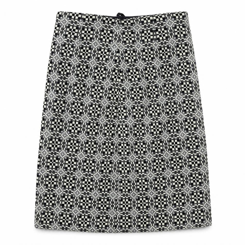 Preworn Womens Grey Check  Straight & Pencil Skirt Size M