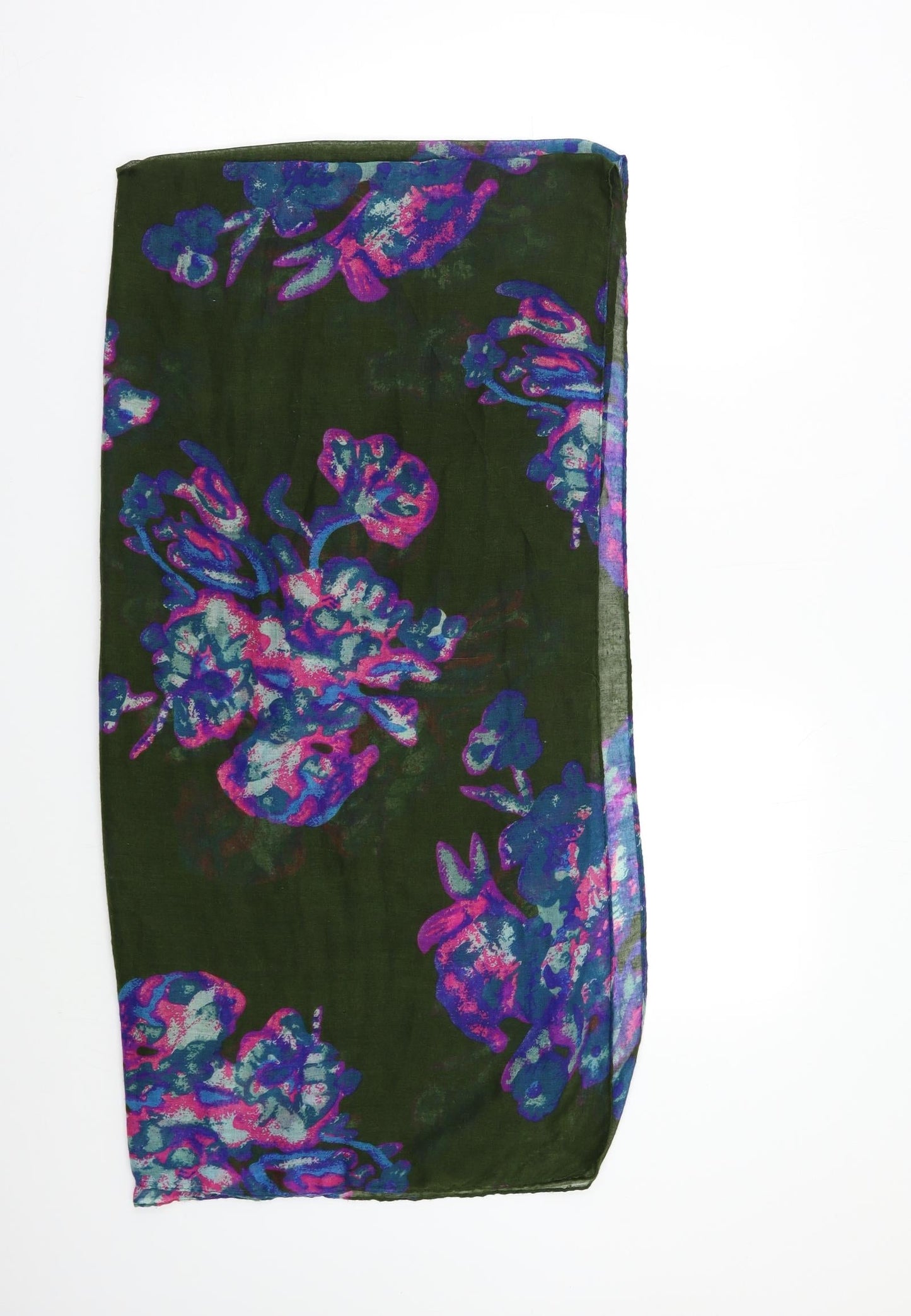 Preworn Womens Green Floral   Scarf
