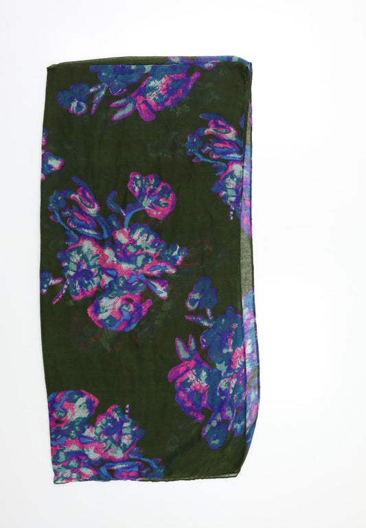 Preworn Womens Green Floral   Scarf