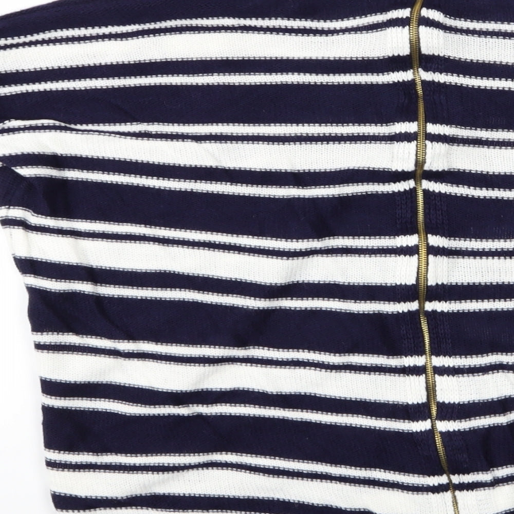 Brave Soul Womens Multicoloured Striped  Pullover Jumper Size 12  - Brave Soul London - Zip Back Sweater