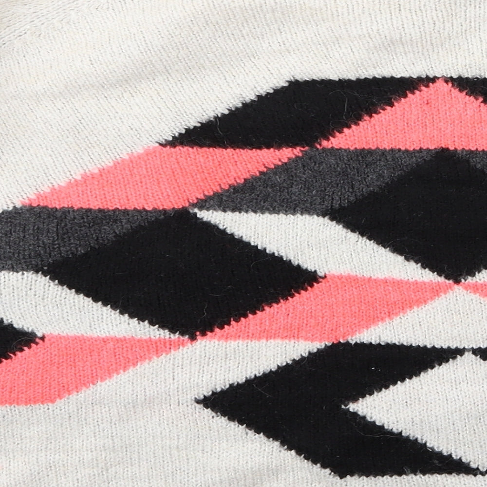 River Island Womens Ivory Argyle/Diamond  Pullover Jumper Size 8  - River Island