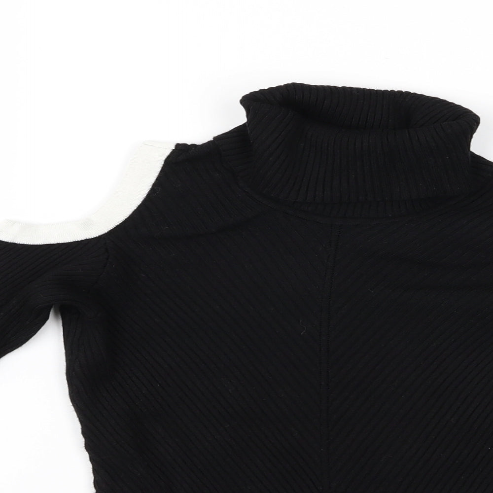 XOXO Womens Black   Pullover Jumper Size M  - cut out shoulder