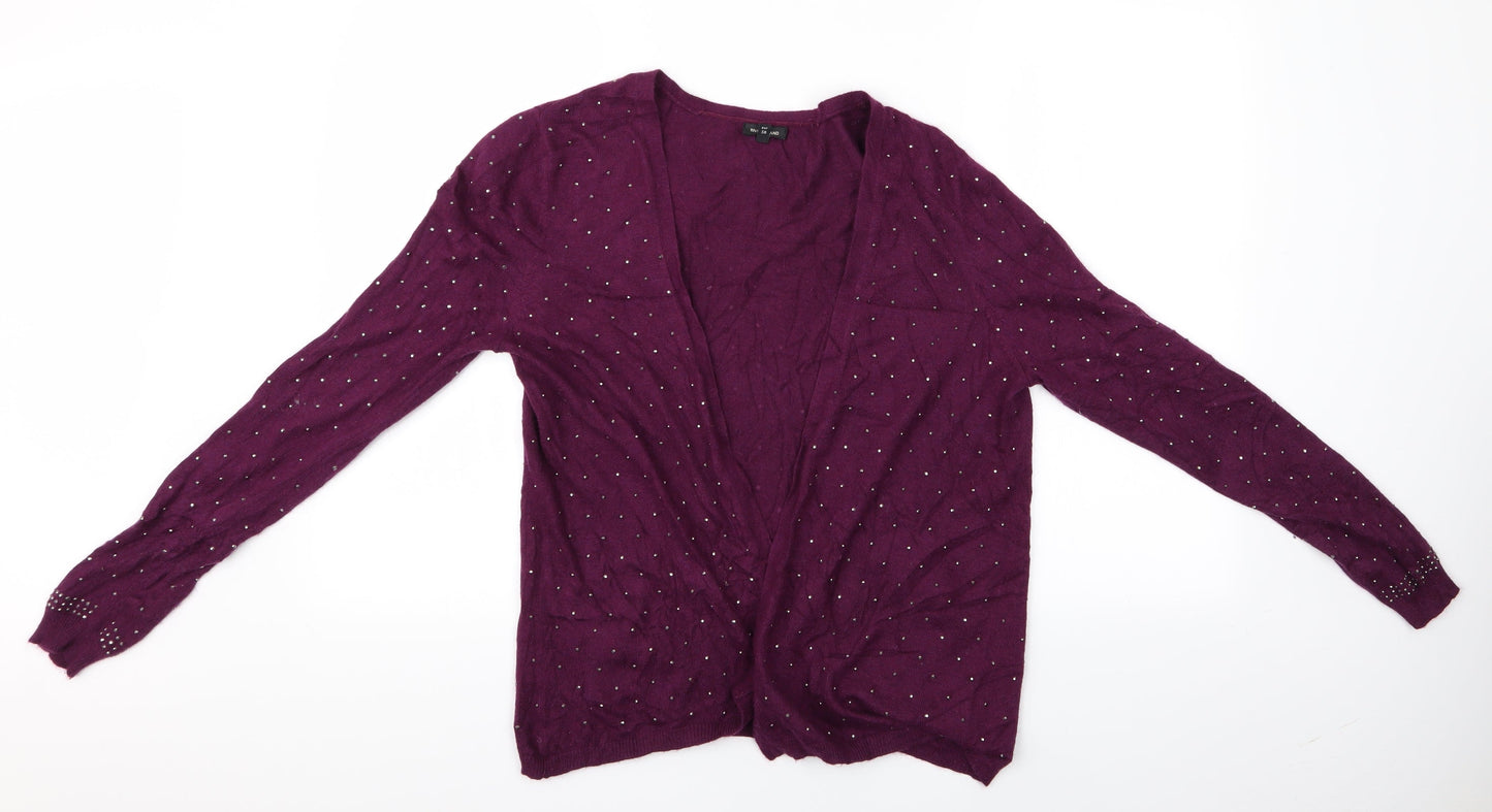 River Island Womens Purple   Cape Jumper Size 12  - River Island beaded cardigan