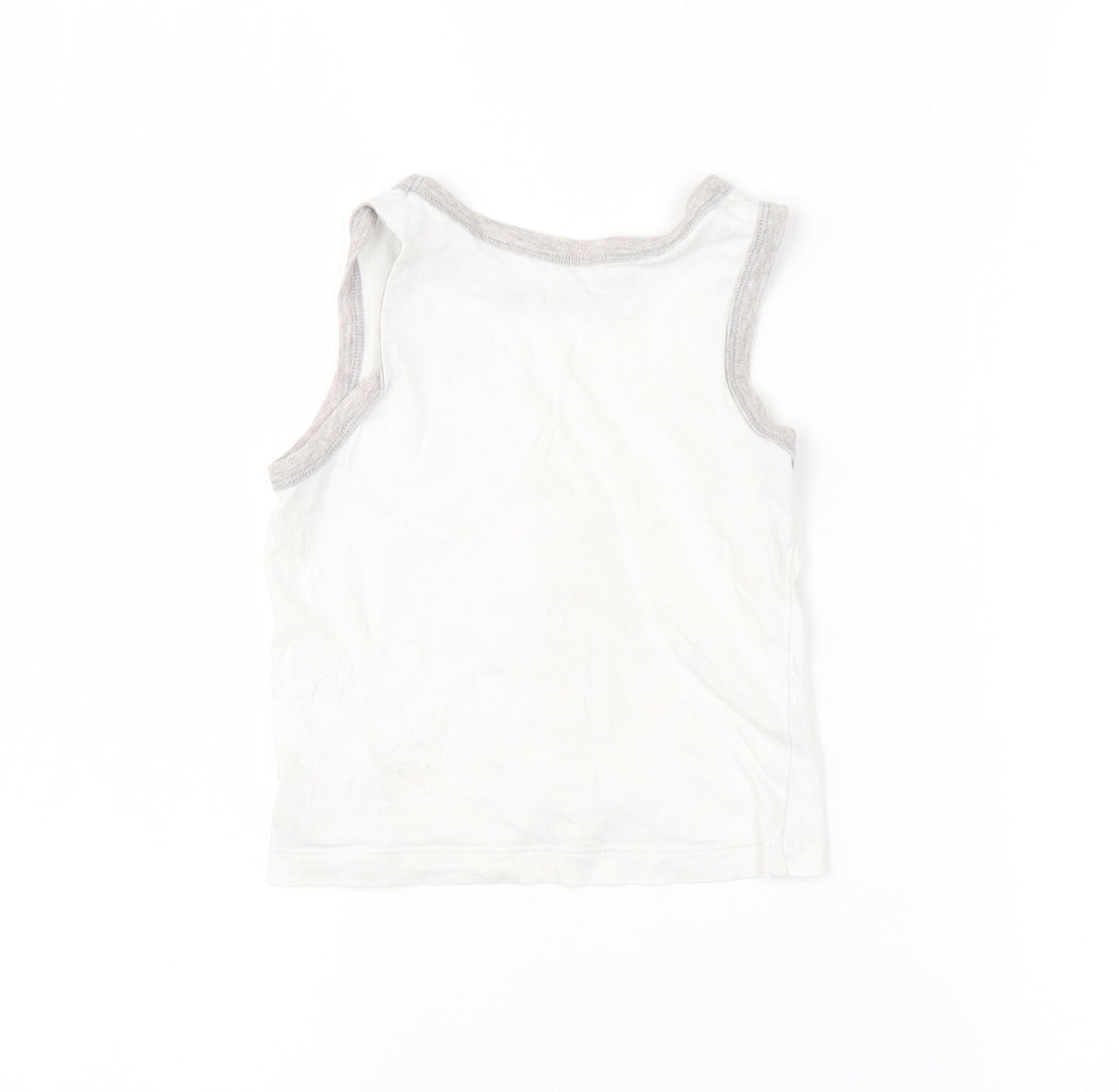 TU Boys White   Basic Tank Size 3-4 Years  - Dinosaur