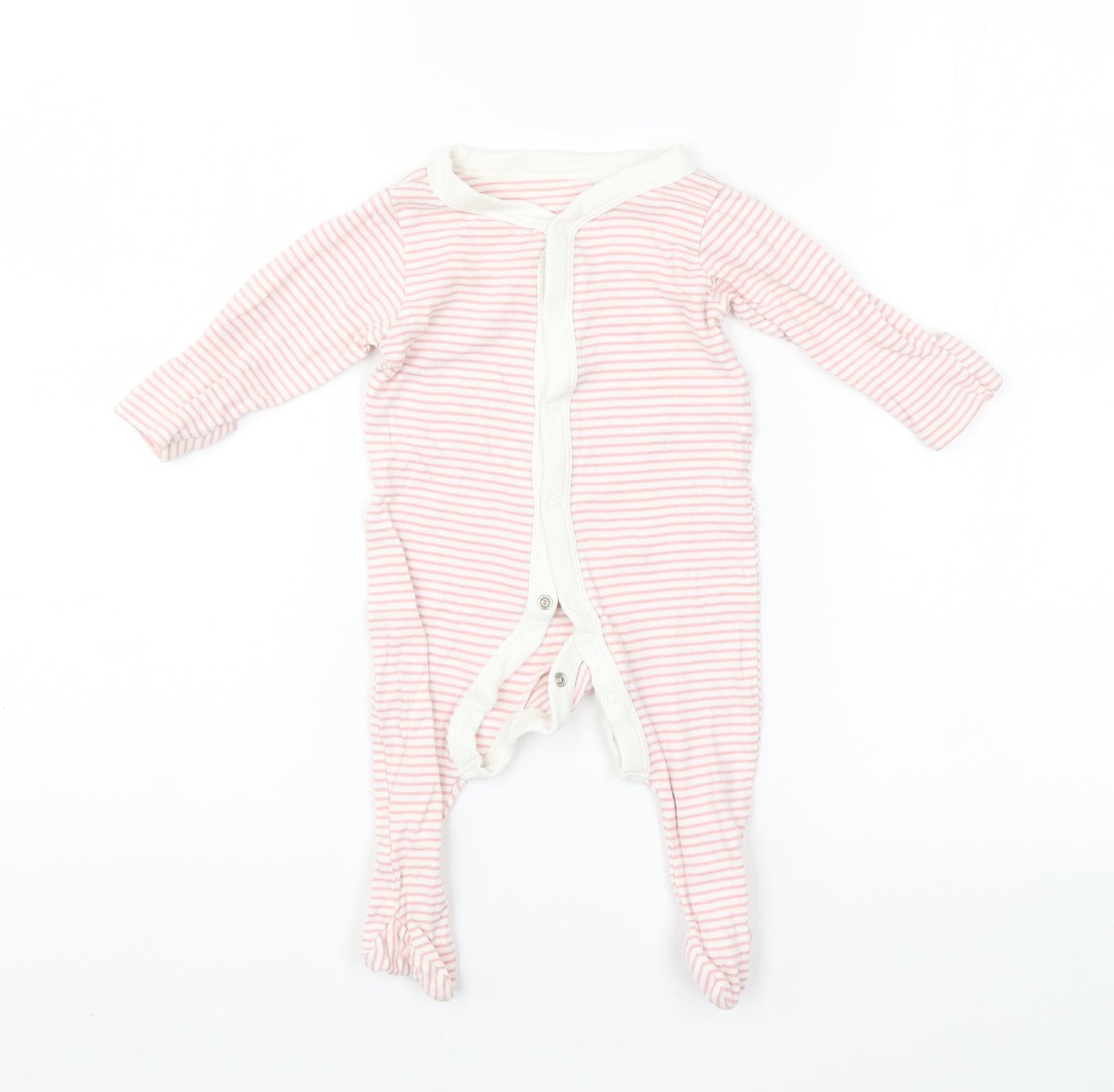 M&S Baby Pink Striped  Babygrow One-Piece Size 3-6 Months
