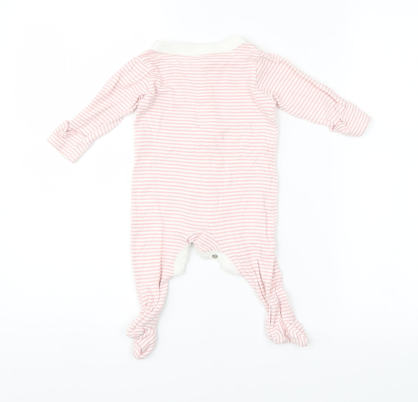 M&S Baby Pink Striped  Babygrow One-Piece Size 3-6 Months