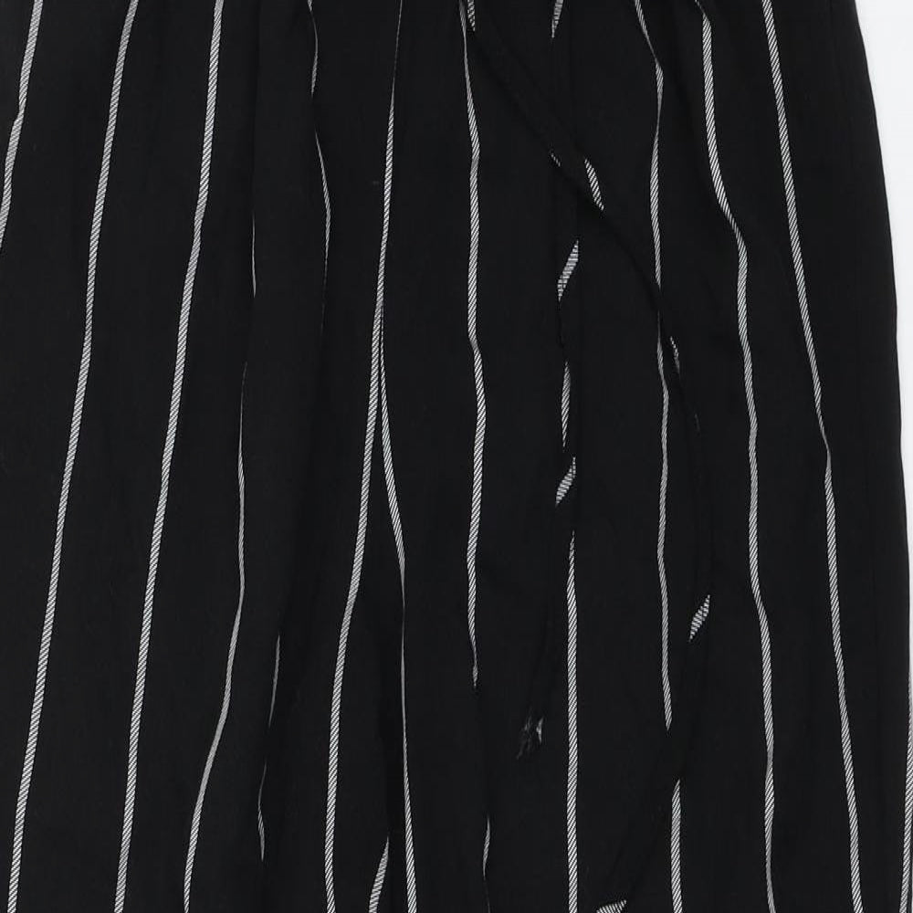 PRETTYLITTLETHING Womens Black Striped  Trousers  Size 6 L23 in