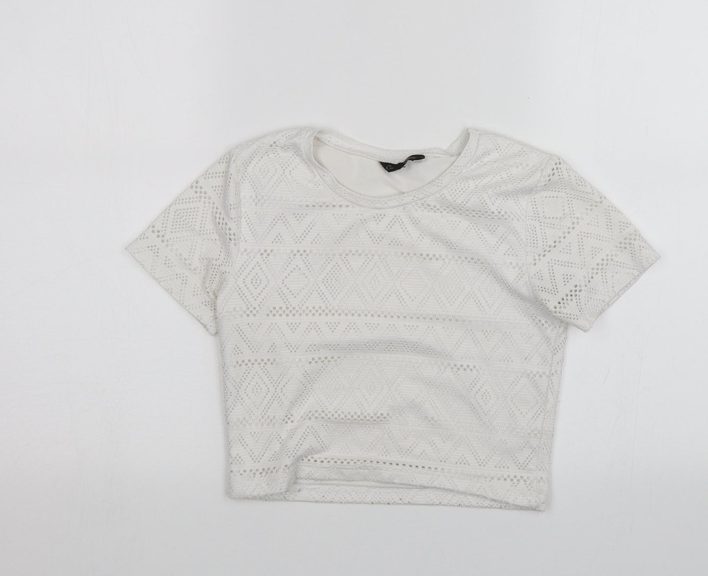 Candy Couture Girls White   Basic T-Shirt Size 11 Years