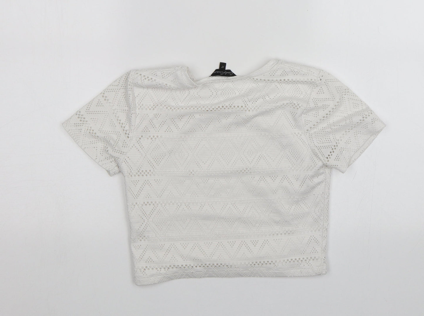 Candy Couture Girls White   Basic T-Shirt Size 11 Years