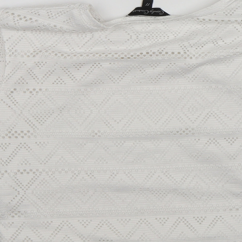 Candy Couture Girls White   Basic T-Shirt Size 11 Years