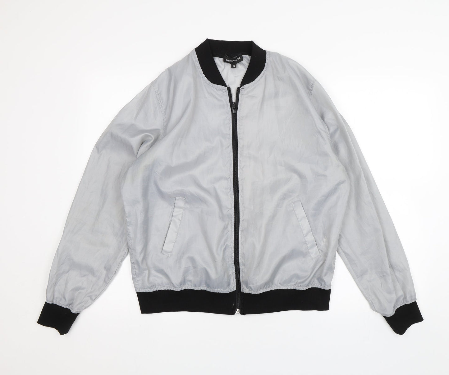 PRETTYLITTLETHING Womens Grey   Jacket  Size 16