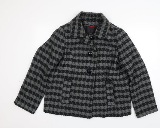 Bm Collection Womens Grey Striped  Jacket  Size 18