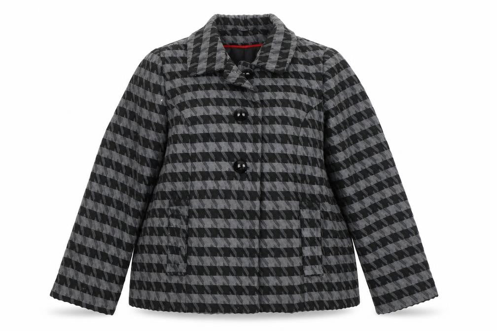 Bm Collection Womens Grey Striped  Jacket  Size 18