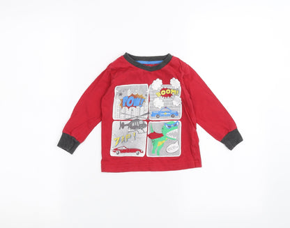Additional front view of Matalan Baby Red Basic T-Shirt, size 12-18, Months